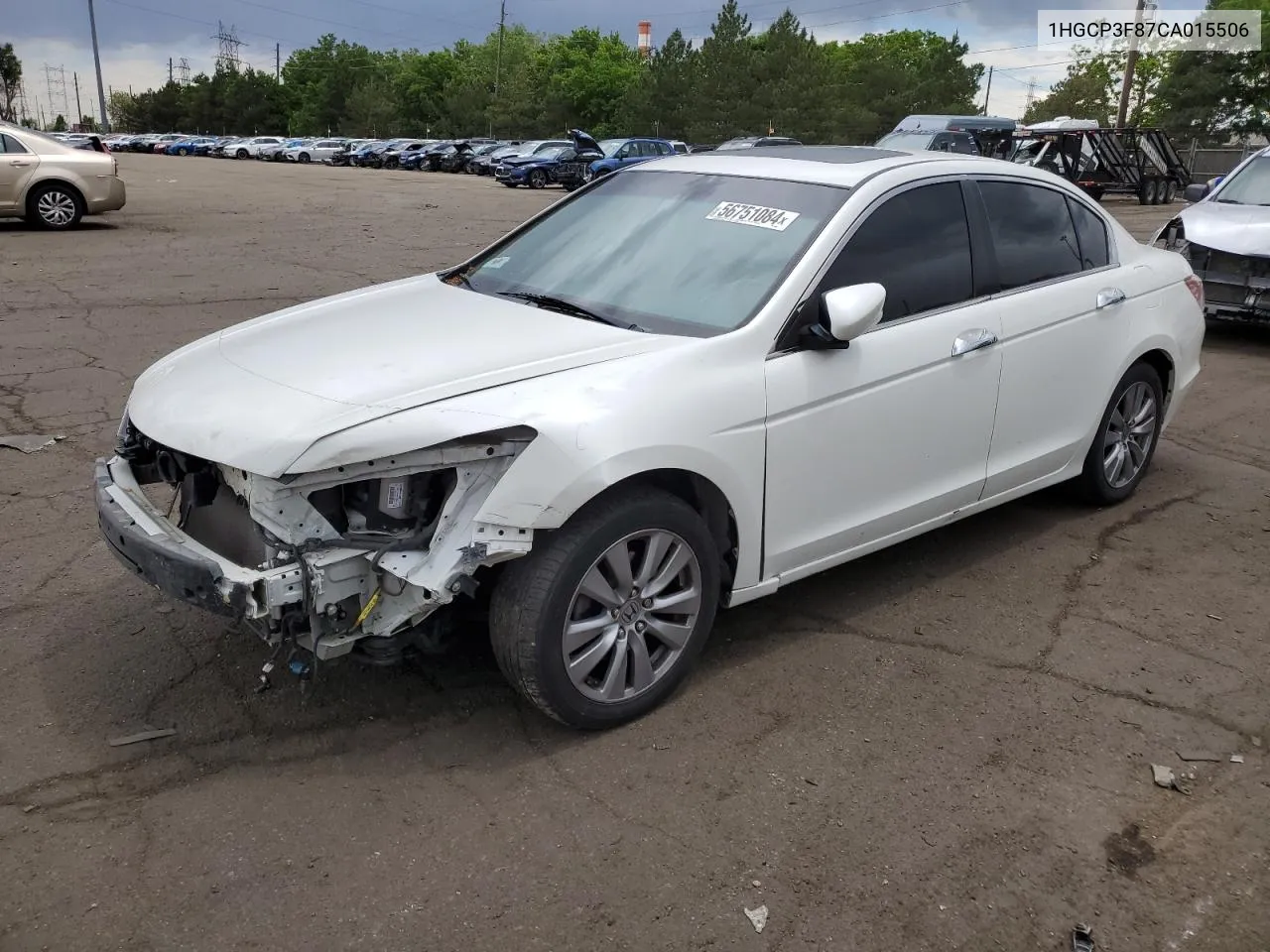 2012 Honda Accord Exl VIN: 1HGCP3F87CA015506 Lot: 56751084