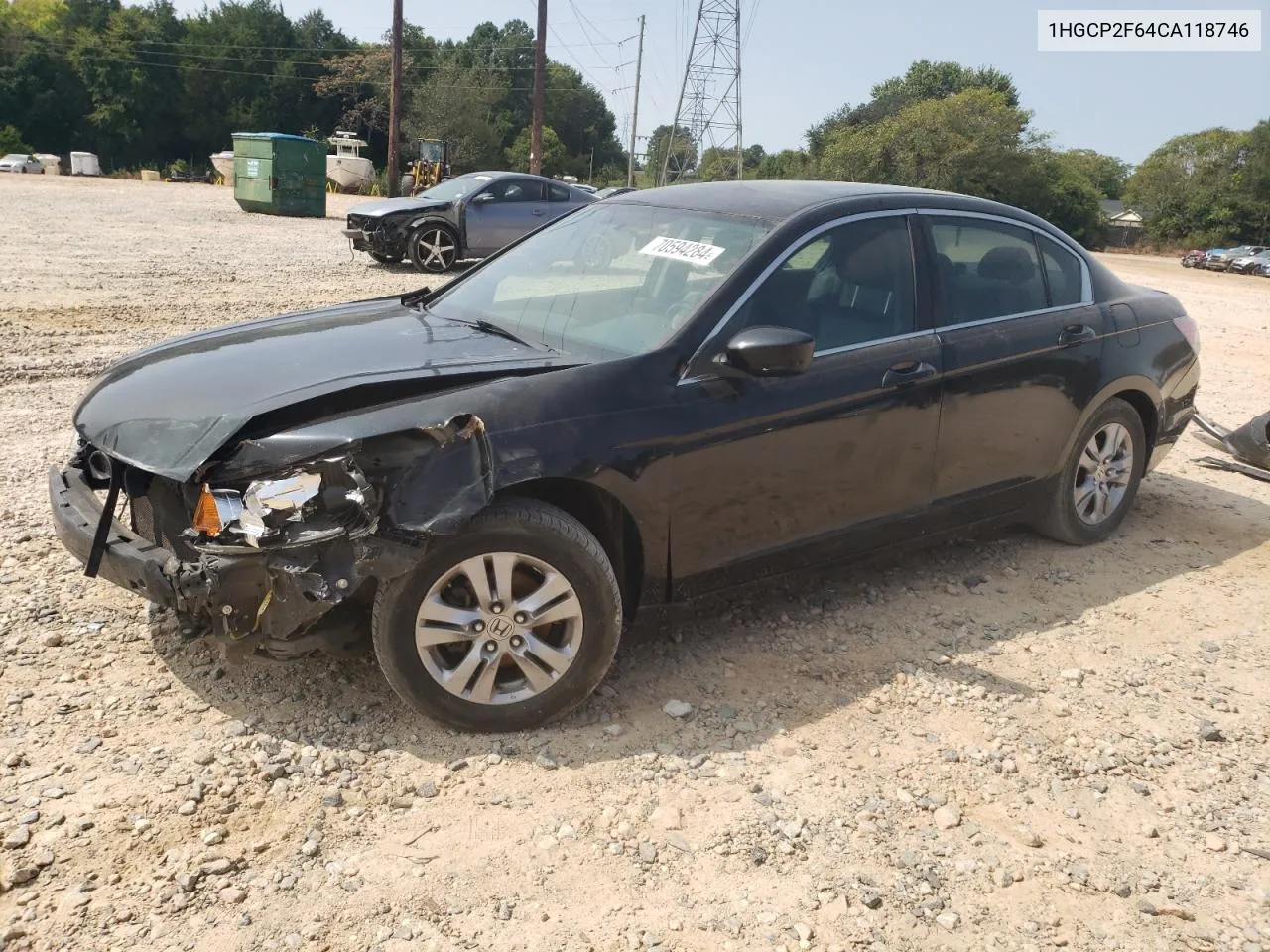 2012 Honda Accord Se VIN: 1HGCP2F64CA118746 Lot: 70594284