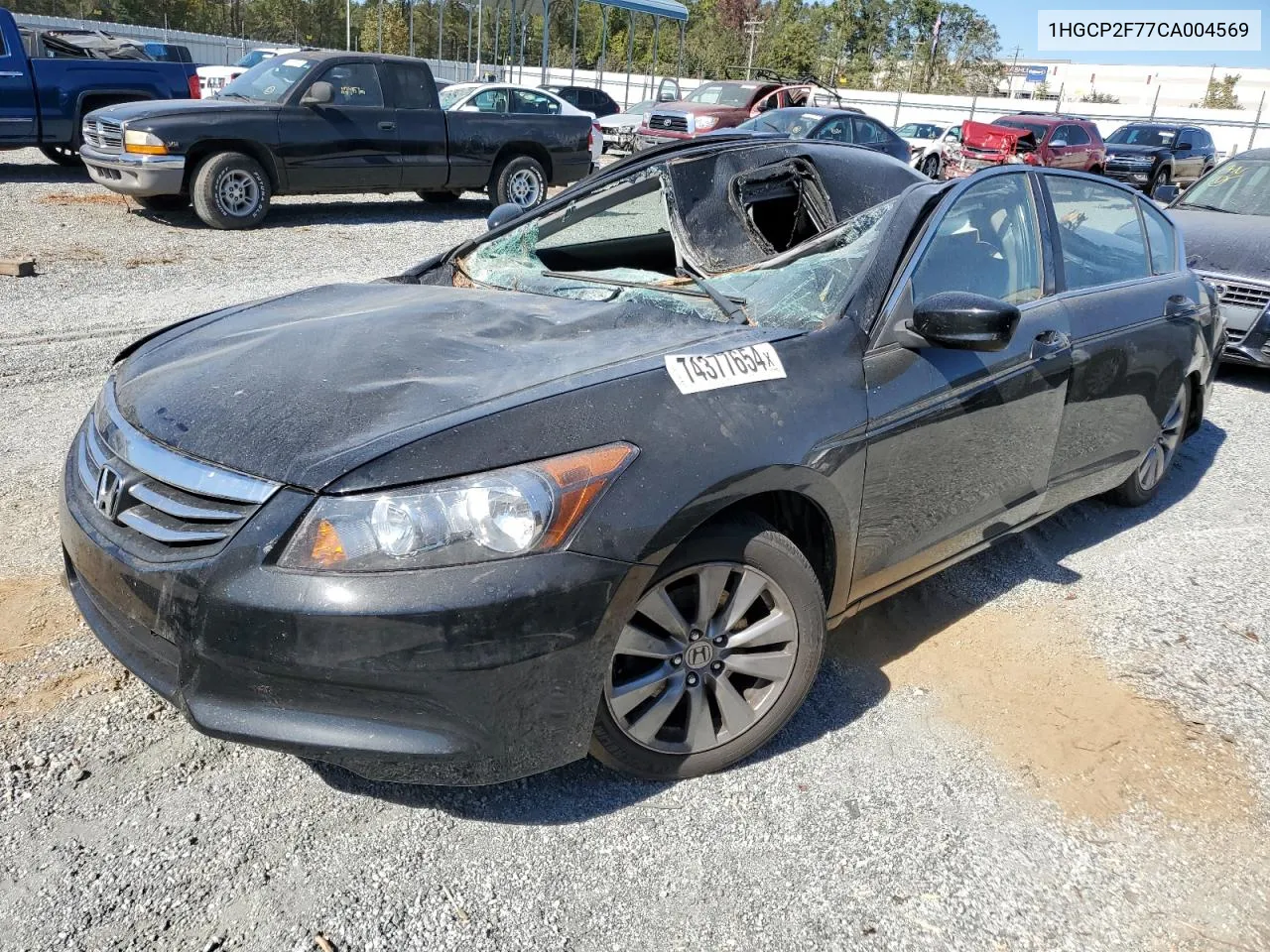 2012 Honda Accord Ex VIN: 1HGCP2F77CA004569 Lot: 74377654