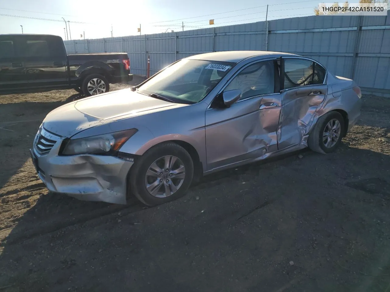 1HGCP2F42CA151520 2012 Honda Accord Lxp