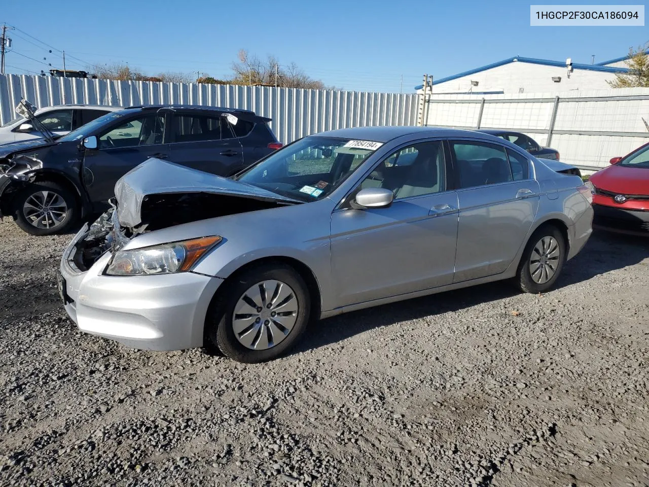 2012 Honda Accord Lx VIN: 1HGCP2F30CA186094 Lot: 77854194