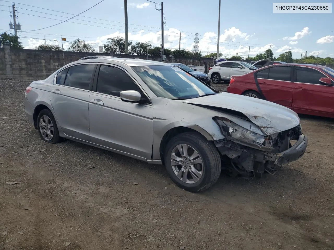 2012 Honda Accord Lxp VIN: 1HGCP2F45CA230650 Lot: 78097584