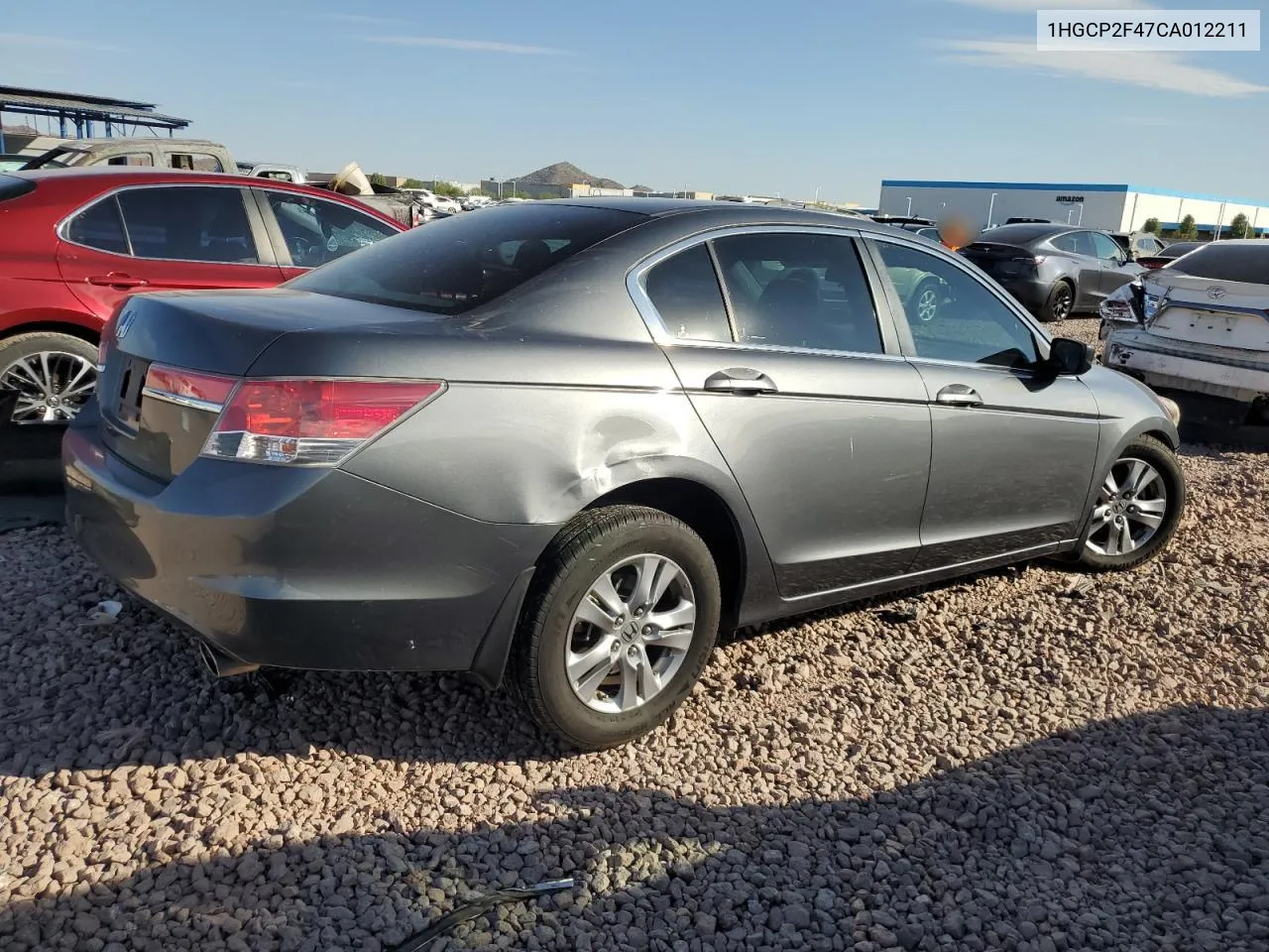 2012 Honda Accord Lxp VIN: 1HGCP2F47CA012211 Lot: 78209444