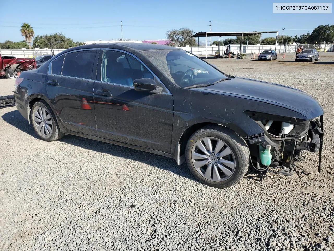 2012 Honda Accord Exl VIN: 1HGCP2F87CA087137 Lot: 80406994