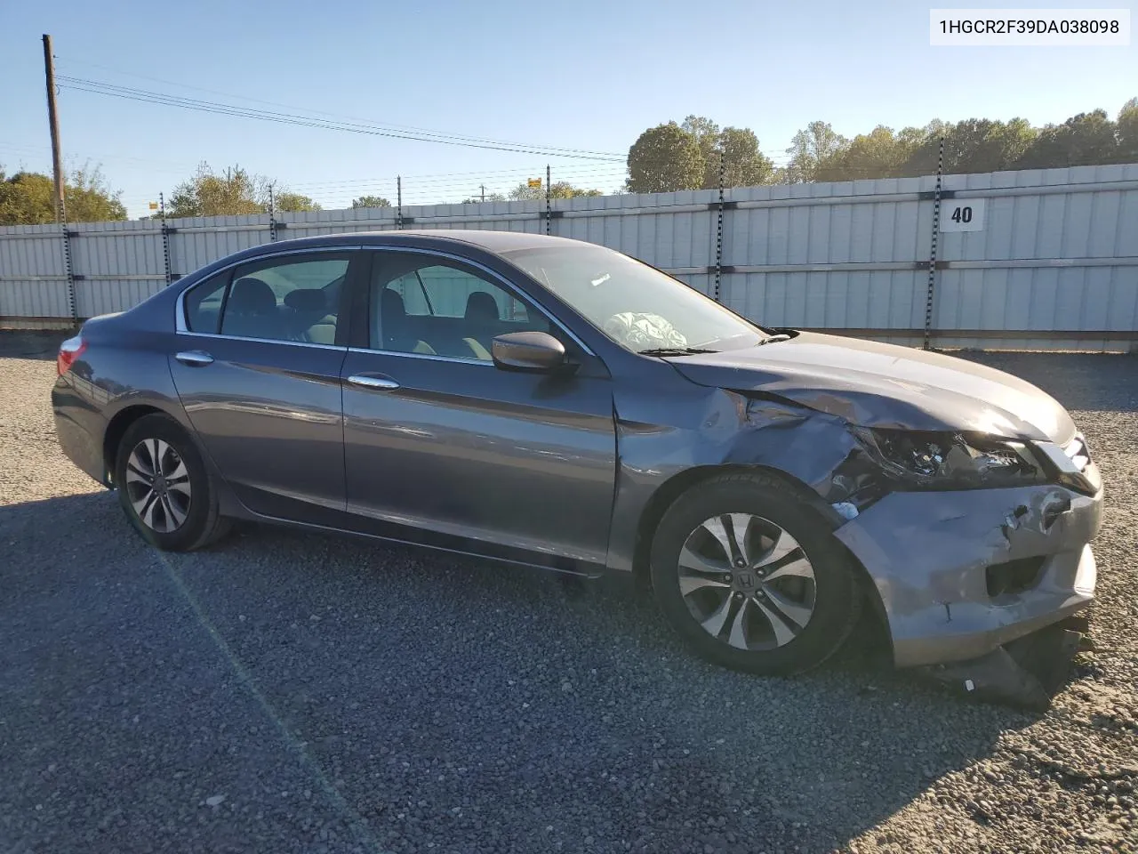 1HGCR2F39DA038098 2013 Honda Accord Lx