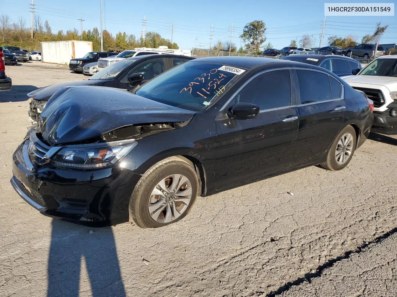 2013 Honda Accord Lx VIN: 1HGCR2F30DA151549 Lot: 79898354