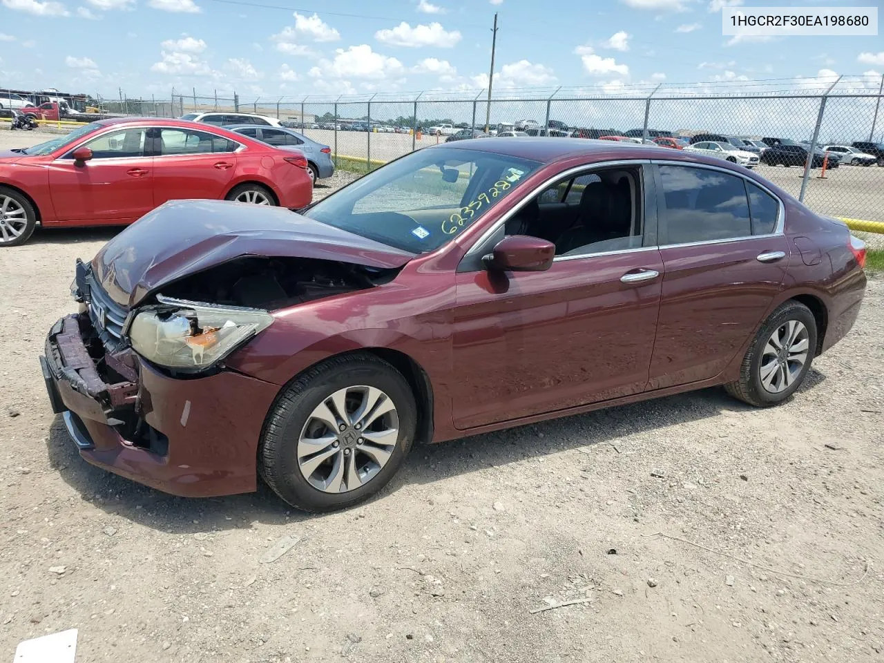 2014 Honda Accord Lx VIN: 1HGCR2F30EA198680 Lot: 62359284