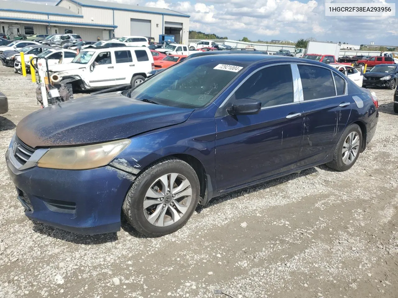 2014 Honda Accord Lx VIN: 1HGCR2F38EA293956 Lot: 72921004