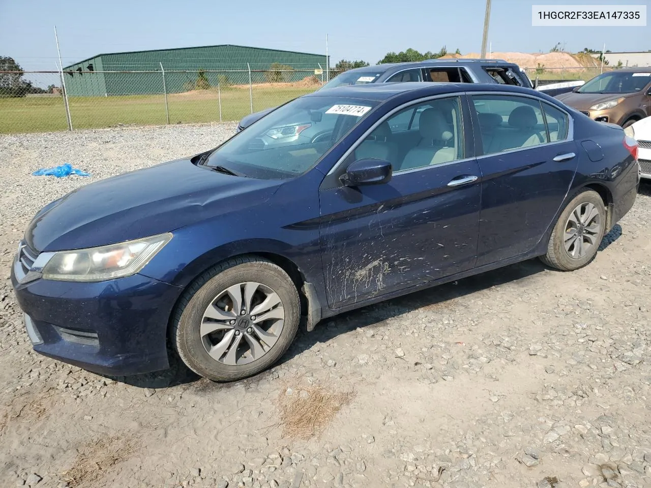 2014 Honda Accord Lx VIN: 1HGCR2F33EA147335 Lot: 75104774