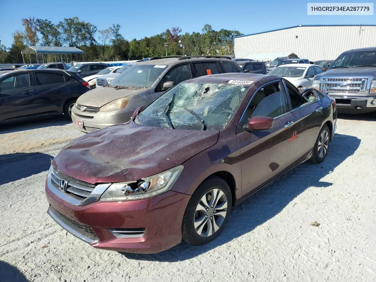 2014 Honda Accord Lx VIN: 1HGCR2F34EA287779 Lot: 75133334