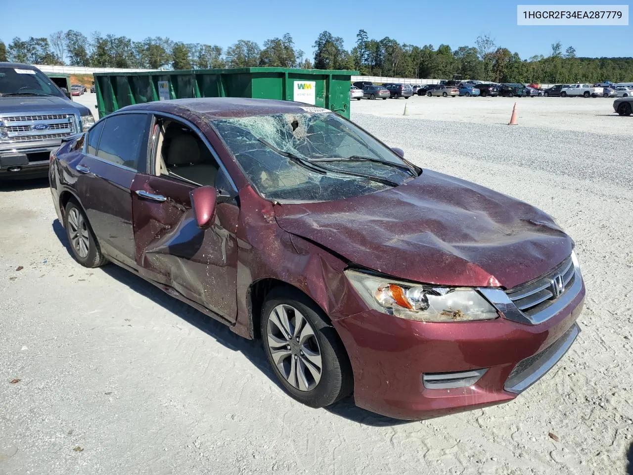 2014 Honda Accord Lx VIN: 1HGCR2F34EA287779 Lot: 75133334