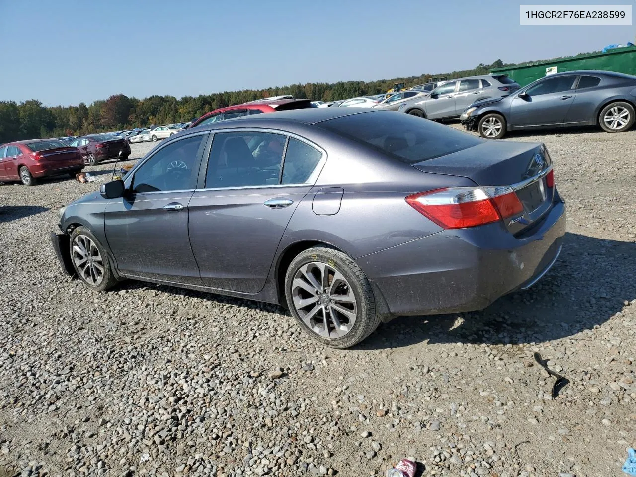 2014 Honda Accord Ex VIN: 1HGCR2F76EA238599 Lot: 77184344