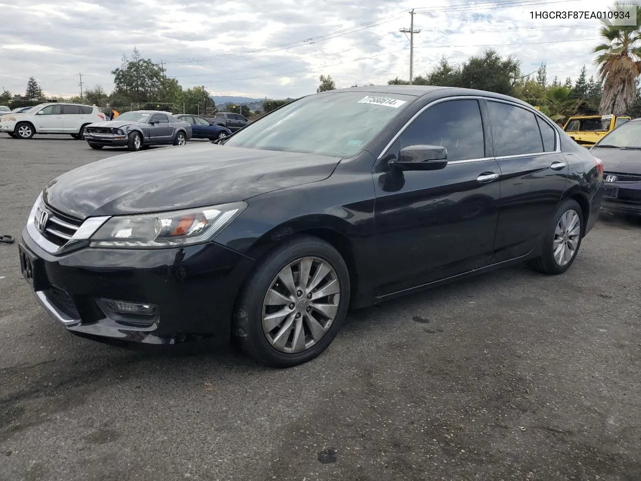 2014 Honda Accord Exl VIN: 1HGCR3F87EA010934 Lot: 77580614