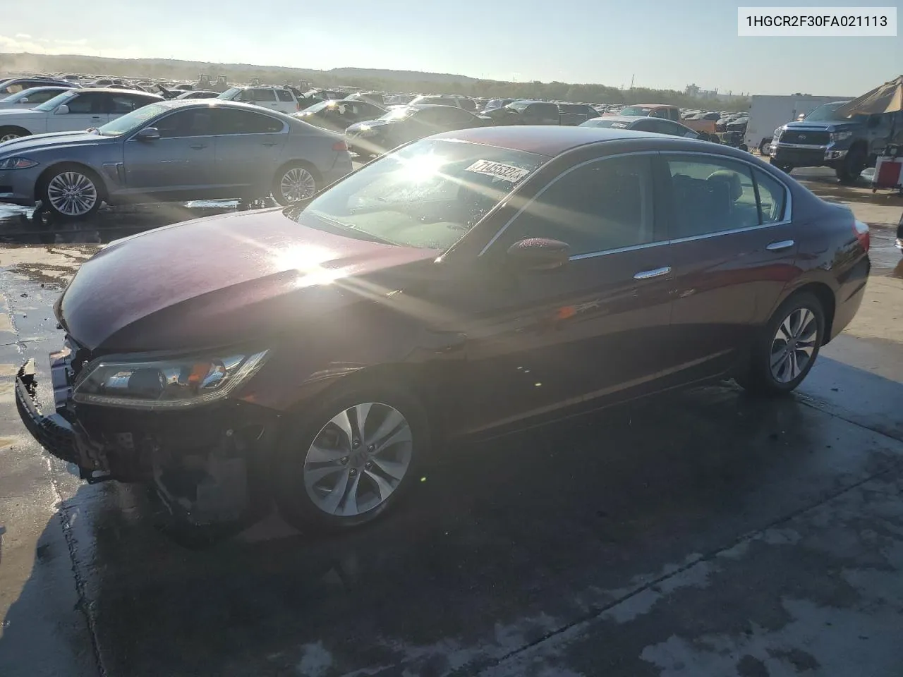 2015 Honda Accord Lx VIN: 1HGCR2F30FA021113 Lot: 71455324