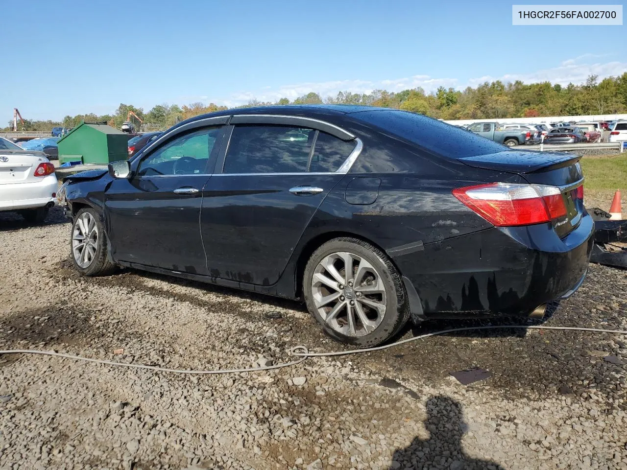 2015 Honda Accord Sport VIN: 1HGCR2F56FA002700 Lot: 74469344