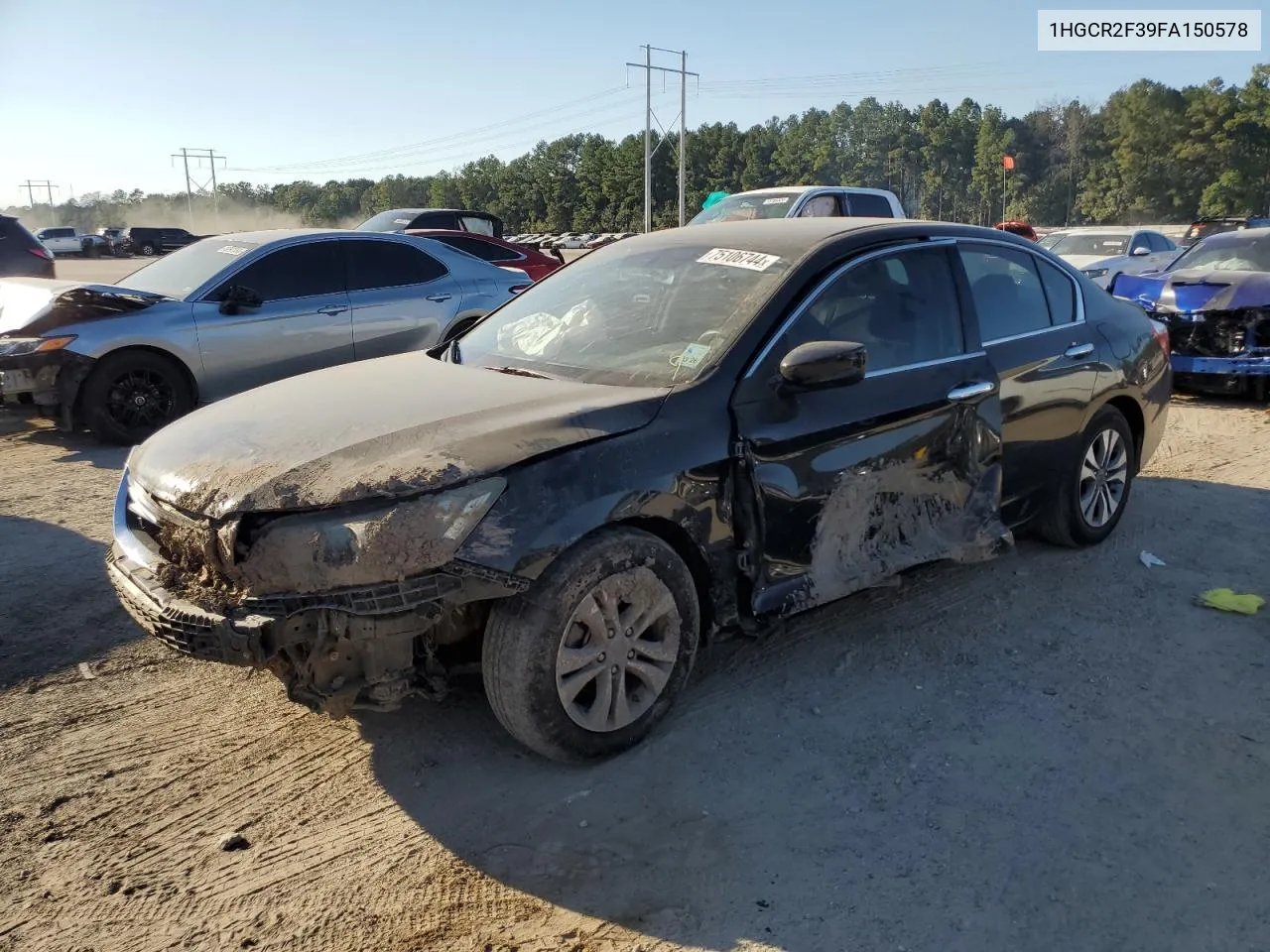 2015 Honda Accord Lx VIN: 1HGCR2F39FA150578 Lot: 75106744