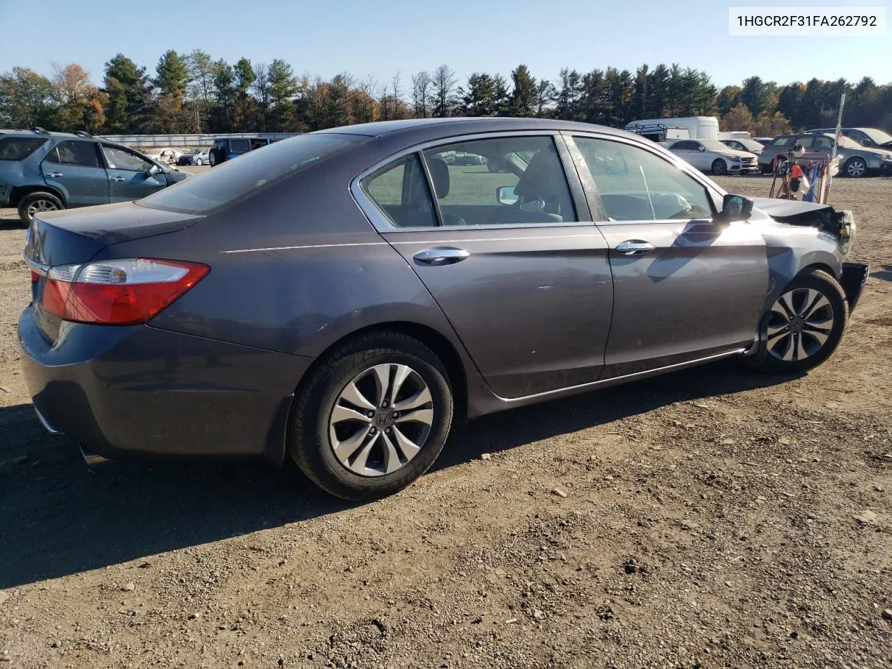 2015 Honda Accord Lx VIN: 1HGCR2F31FA262792 Lot: 77303684