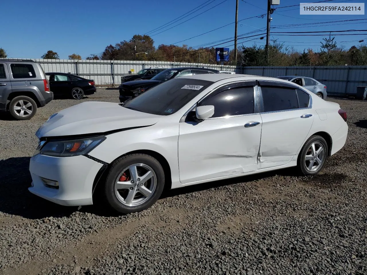 2015 Honda Accord Sport VIN: 1HGCR2F59FA242114 Lot: 77598534