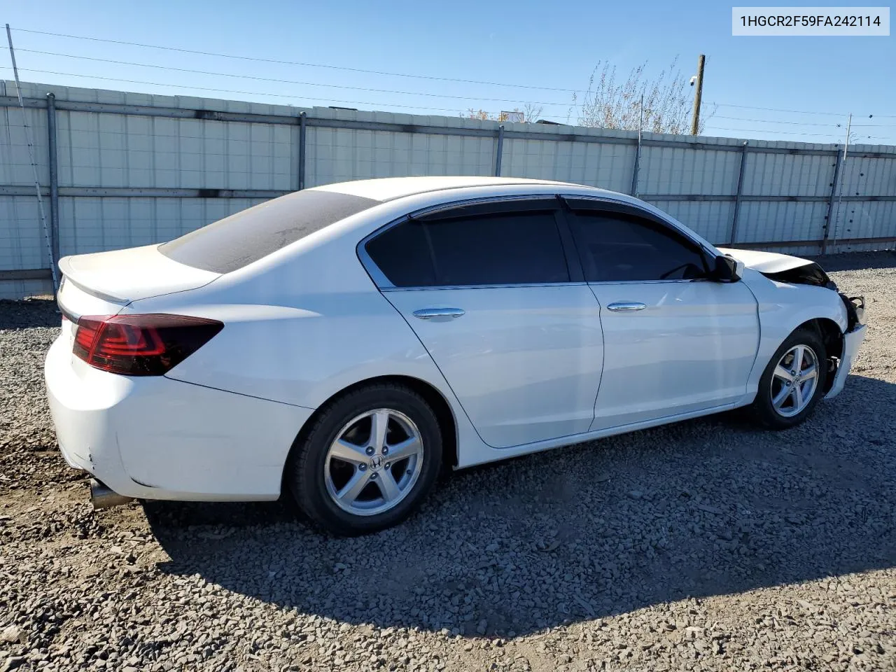 2015 Honda Accord Sport VIN: 1HGCR2F59FA242114 Lot: 77598534