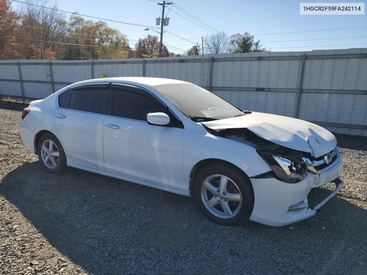 2015 Honda Accord Sport VIN: 1HGCR2F59FA242114 Lot: 77598534