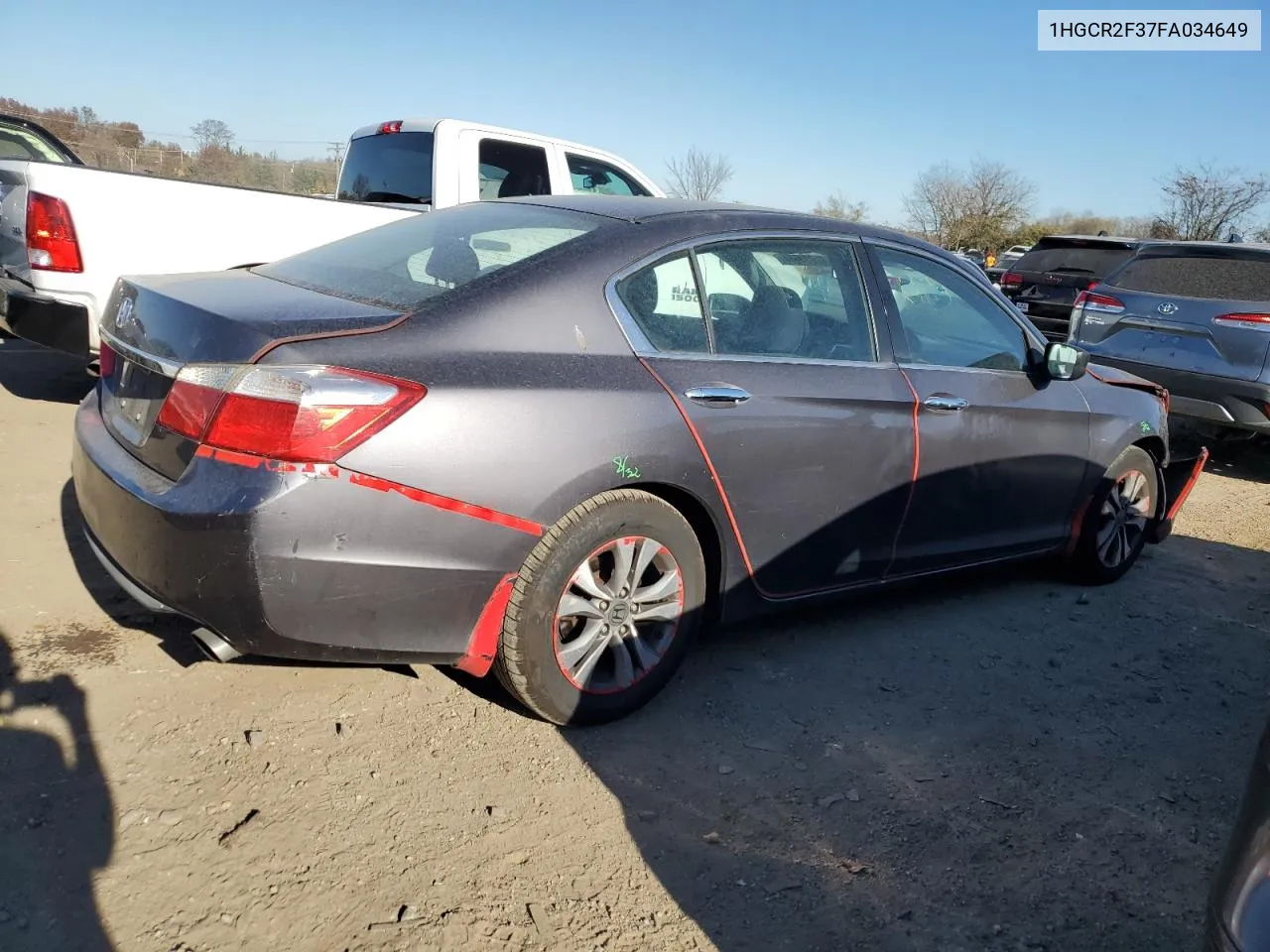 2015 Honda Accord Lx VIN: 1HGCR2F37FA034649 Lot: 80023604