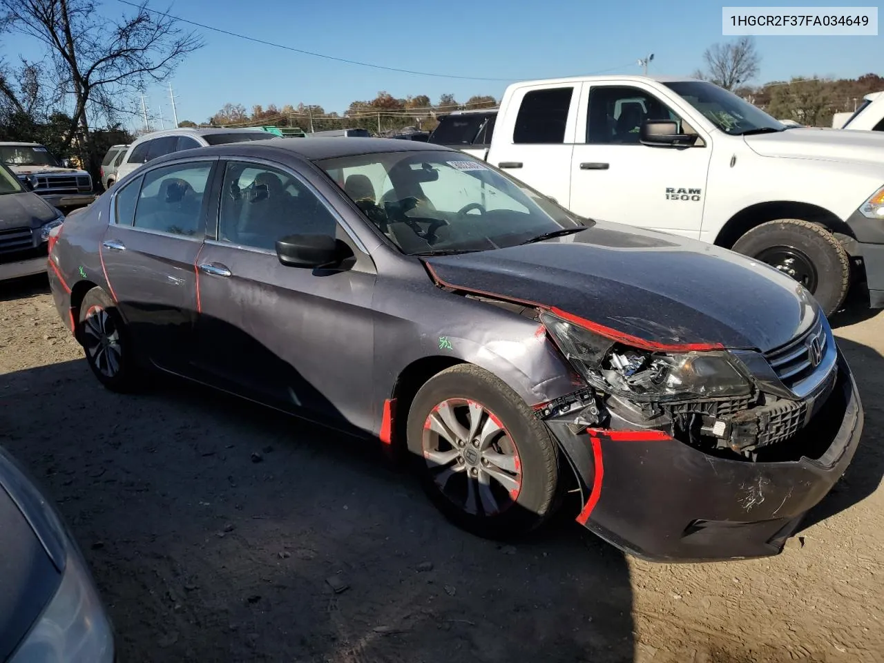 2015 Honda Accord Lx VIN: 1HGCR2F37FA034649 Lot: 80023604