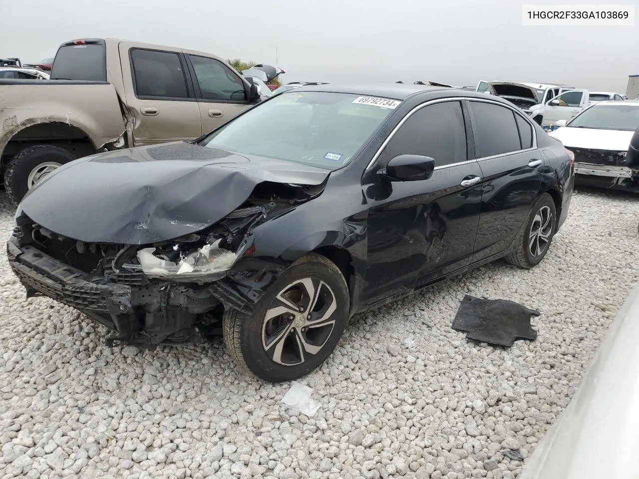 2016 Honda Accord Lx VIN: 1HGCR2F33GA103869 Lot: 69792734