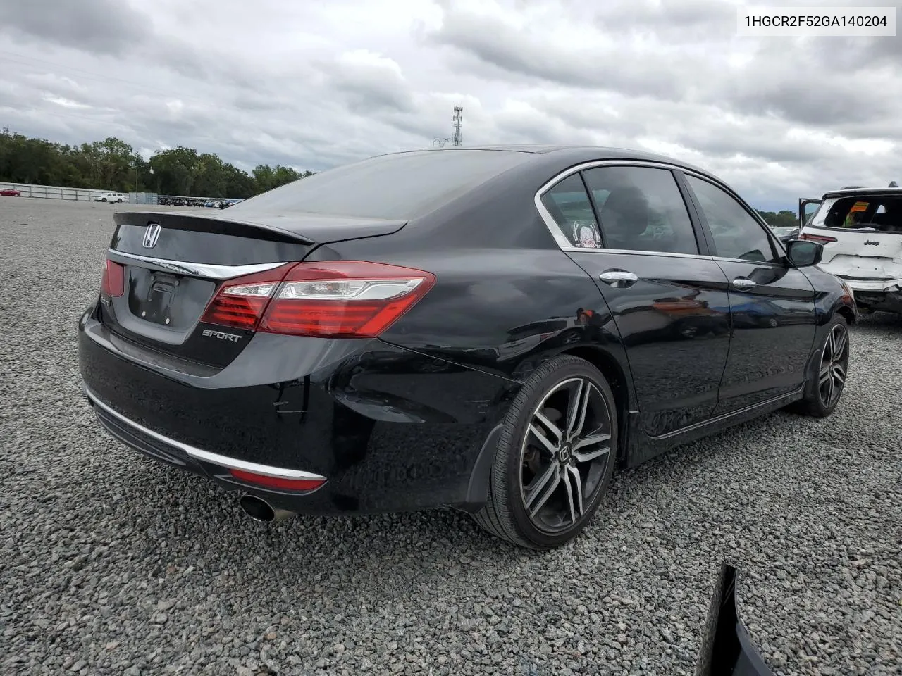 1HGCR2F52GA140204 2016 Honda Accord Sport