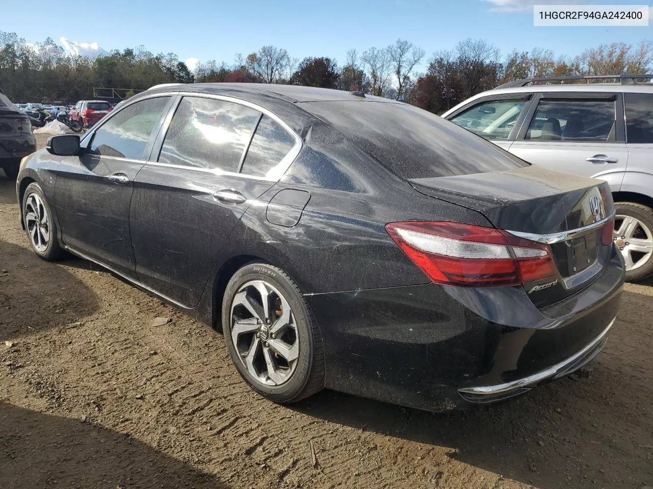 2016 Honda Accord Exl VIN: 1HGCR2F94GA242400 Lot: 75345694