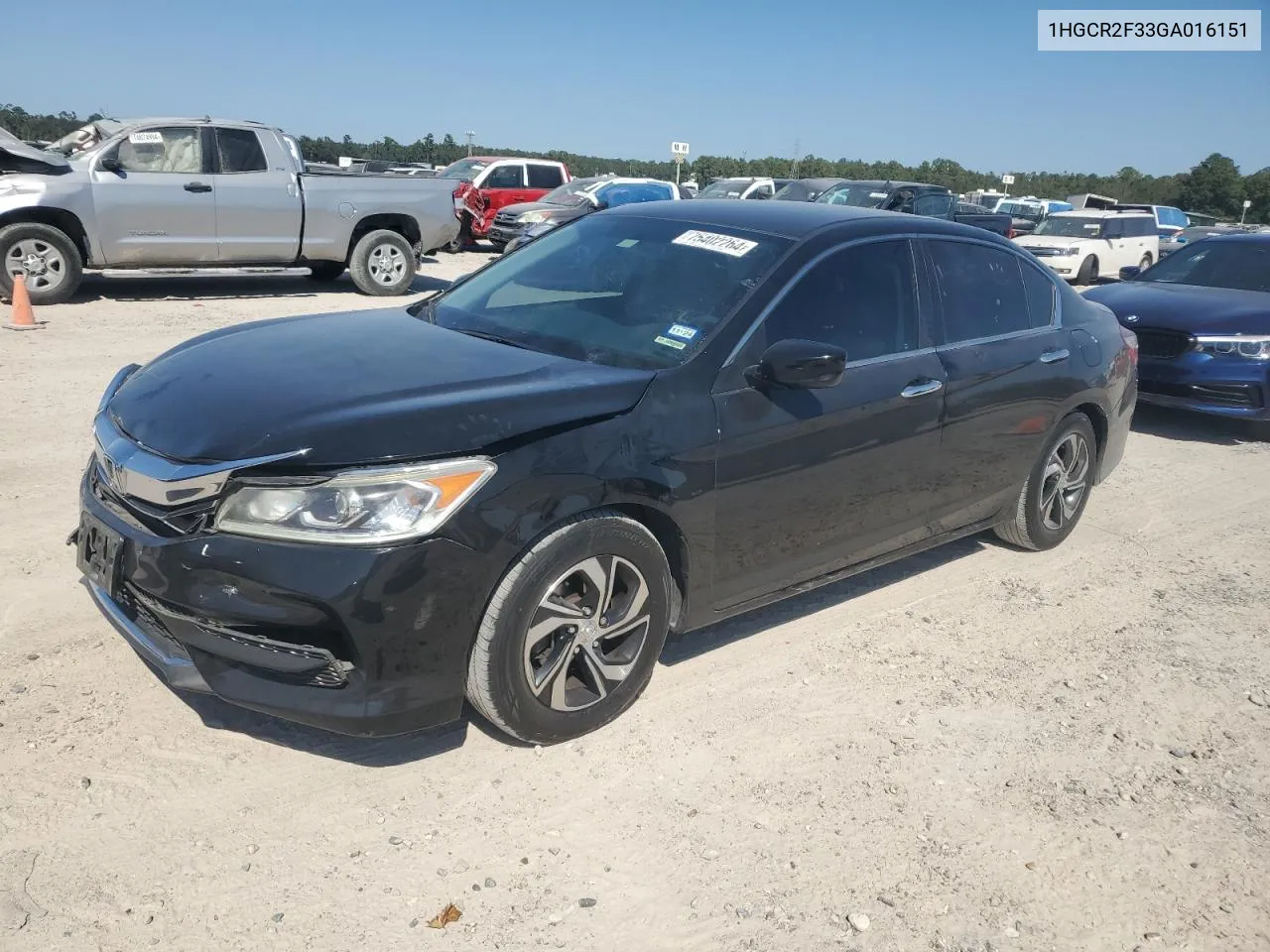 2016 Honda Accord Lx VIN: 1HGCR2F33GA016151 Lot: 75402264