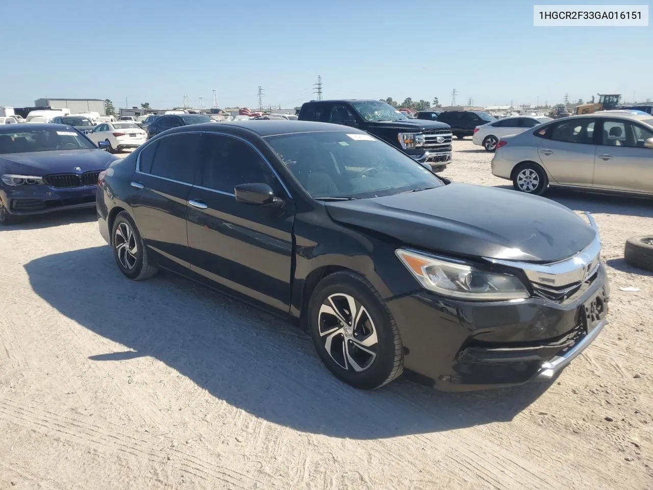 2016 Honda Accord Lx VIN: 1HGCR2F33GA016151 Lot: 75402264