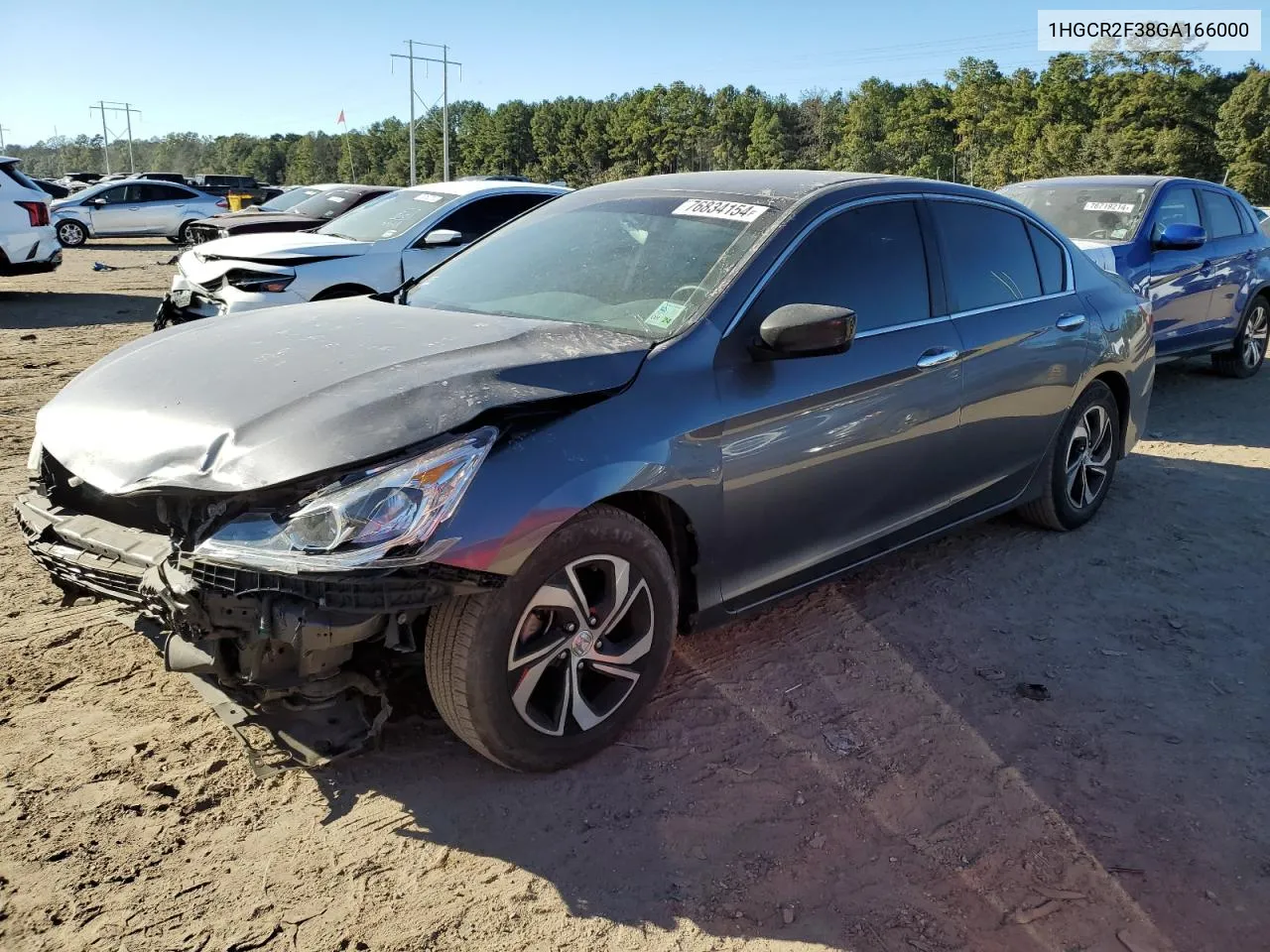 2016 Honda Accord Lx VIN: 1HGCR2F38GA166000 Lot: 76834154