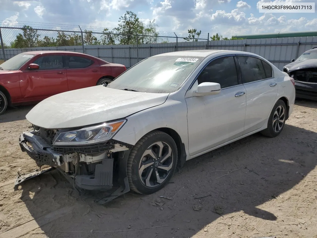 2016 Honda Accord Exl VIN: 1HGCR3F89GA017113 Lot: 77524934