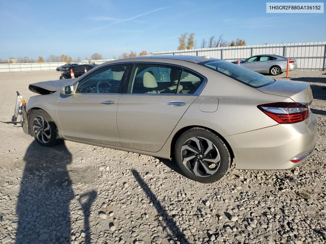 2016 Honda Accord Exl VIN: 1HGCR2F88GA136152 Lot: 77565964