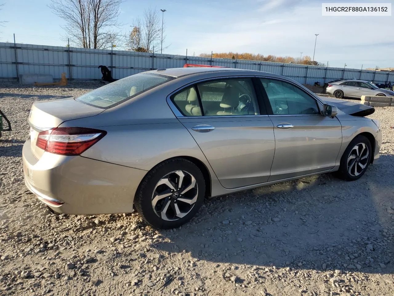 2016 Honda Accord Exl VIN: 1HGCR2F88GA136152 Lot: 77565964