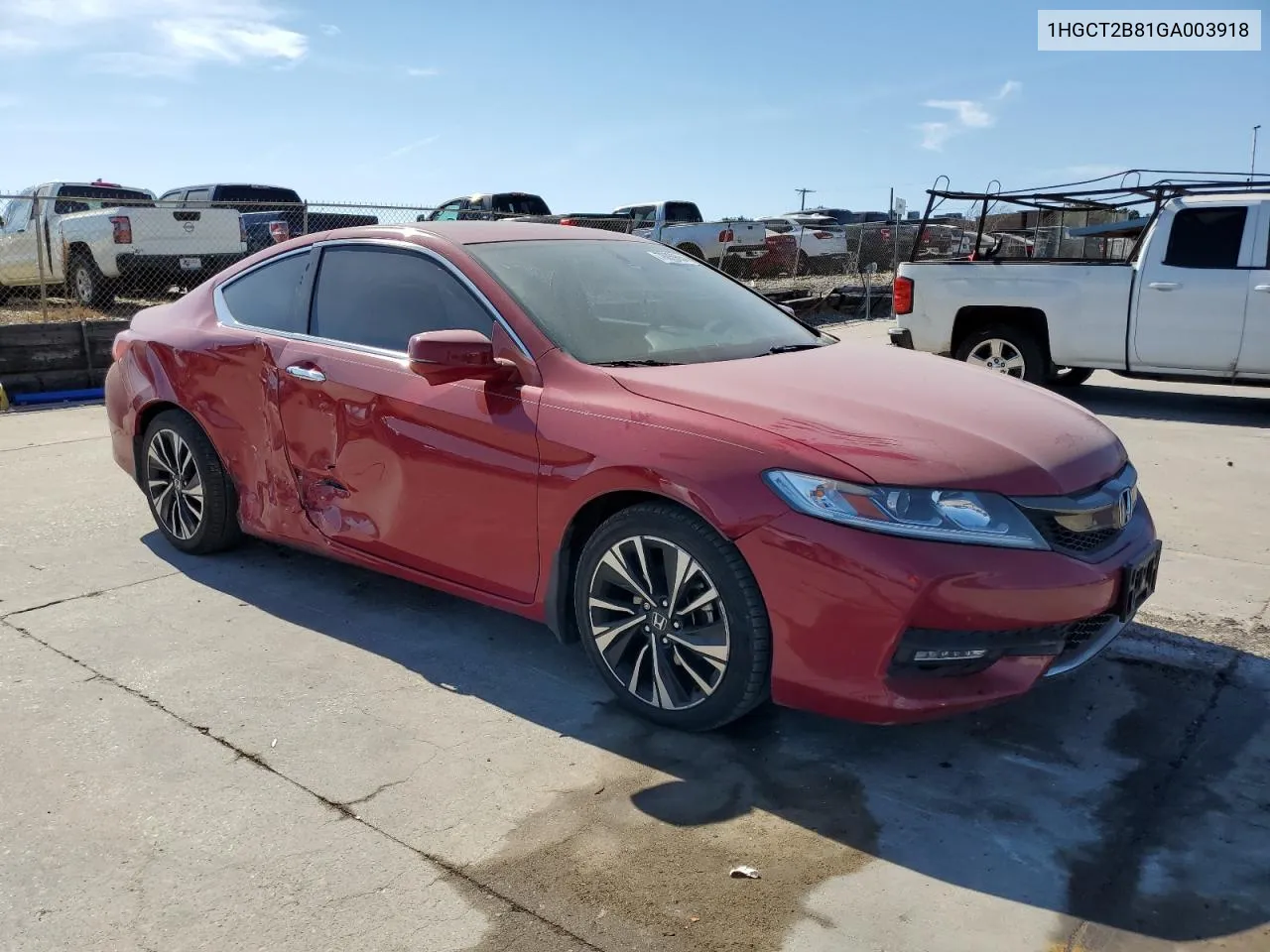 2016 Honda Accord Exl VIN: 1HGCT2B81GA003918 Lot: 78059654