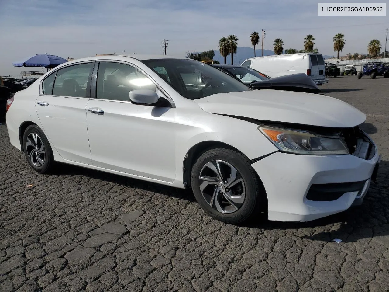 2016 Honda Accord Lx VIN: 1HGCR2F35GA106952 Lot: 79234264