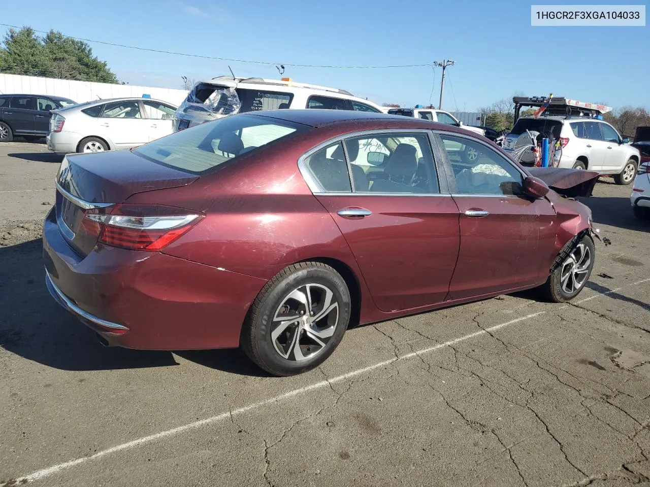 2016 Honda Accord Lx VIN: 1HGCR2F3XGA104033 Lot: 79516154