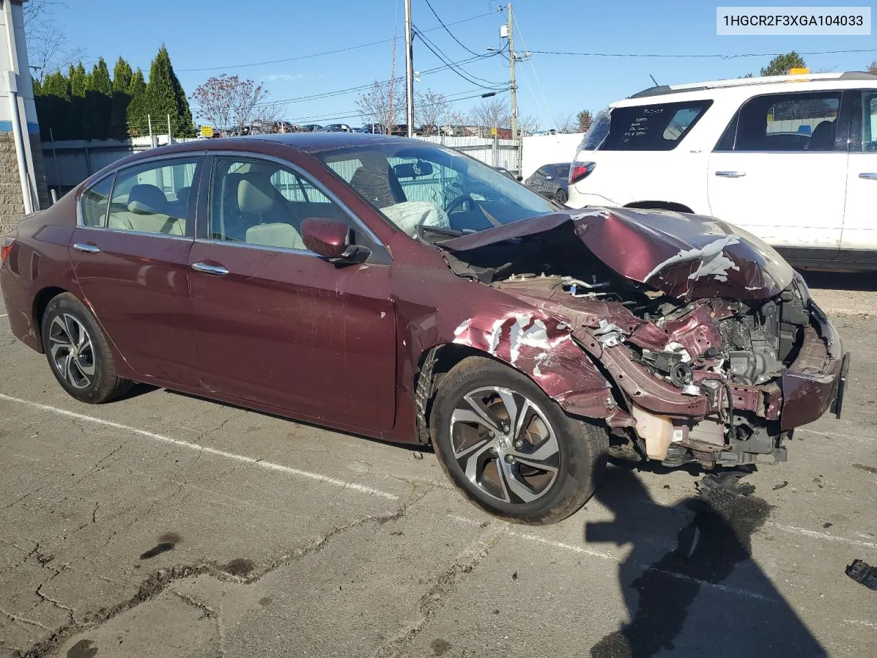 2016 Honda Accord Lx VIN: 1HGCR2F3XGA104033 Lot: 79516154