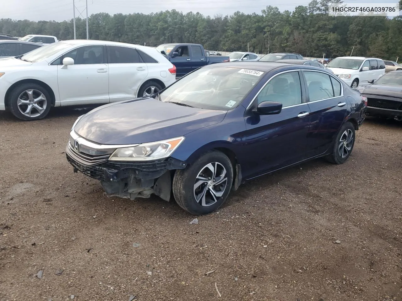 2016 Honda Accord Lx VIN: 1HGCR2F46GA039786 Lot: 79658764