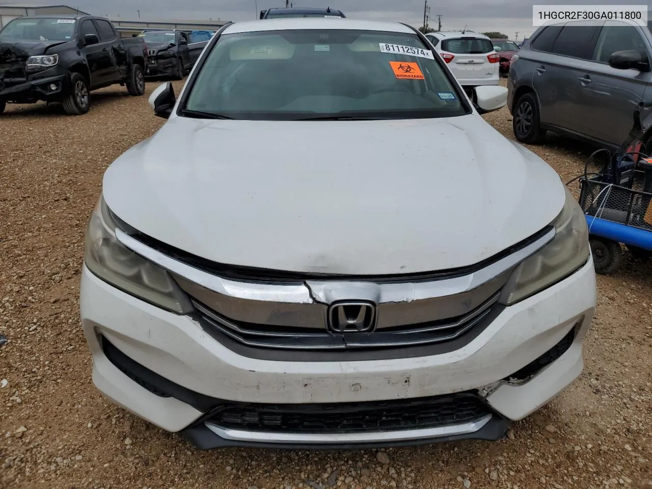 2016 Honda Accord Lx VIN: 1HGCR2F30GA011800 Lot: 81112574