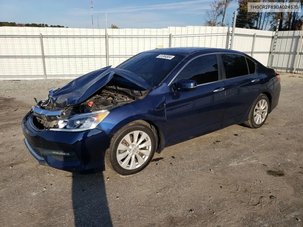 2016 Honda Accord Exl VIN: 1HGCR2F83GA024570 Lot: 81364804