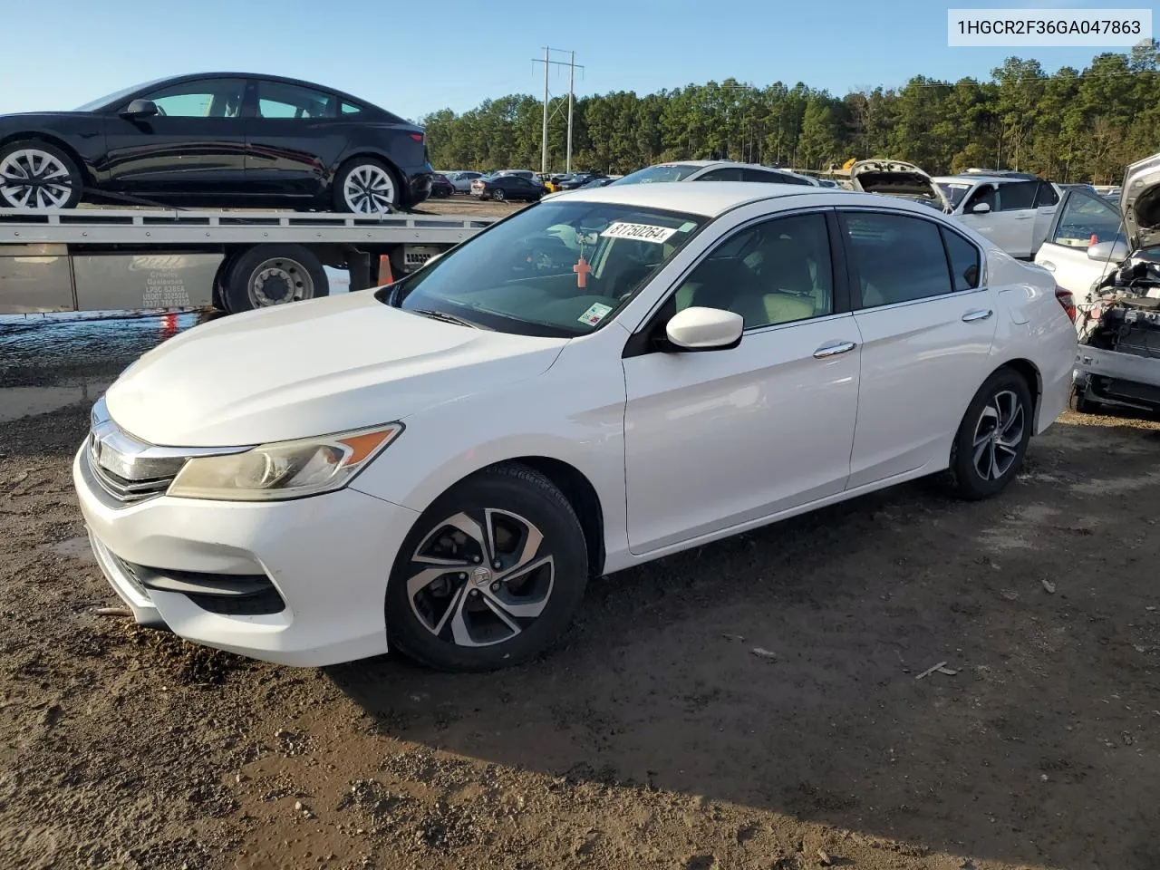 2016 Honda Accord Lx VIN: 1HGCR2F36GA047863 Lot: 81750264