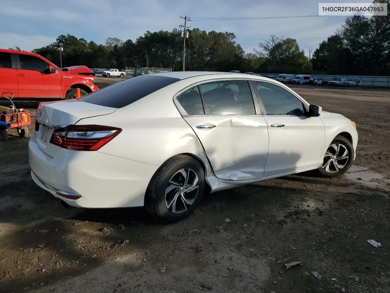 2016 Honda Accord Lx VIN: 1HGCR2F36GA047863 Lot: 81750264