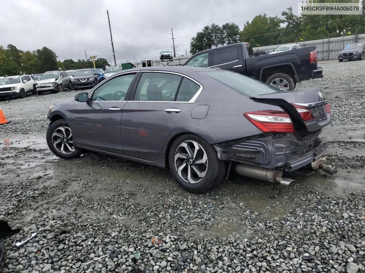 2017 Honda Accord Exl VIN: 1HGCR3F89HA006078 Lot: 71593814