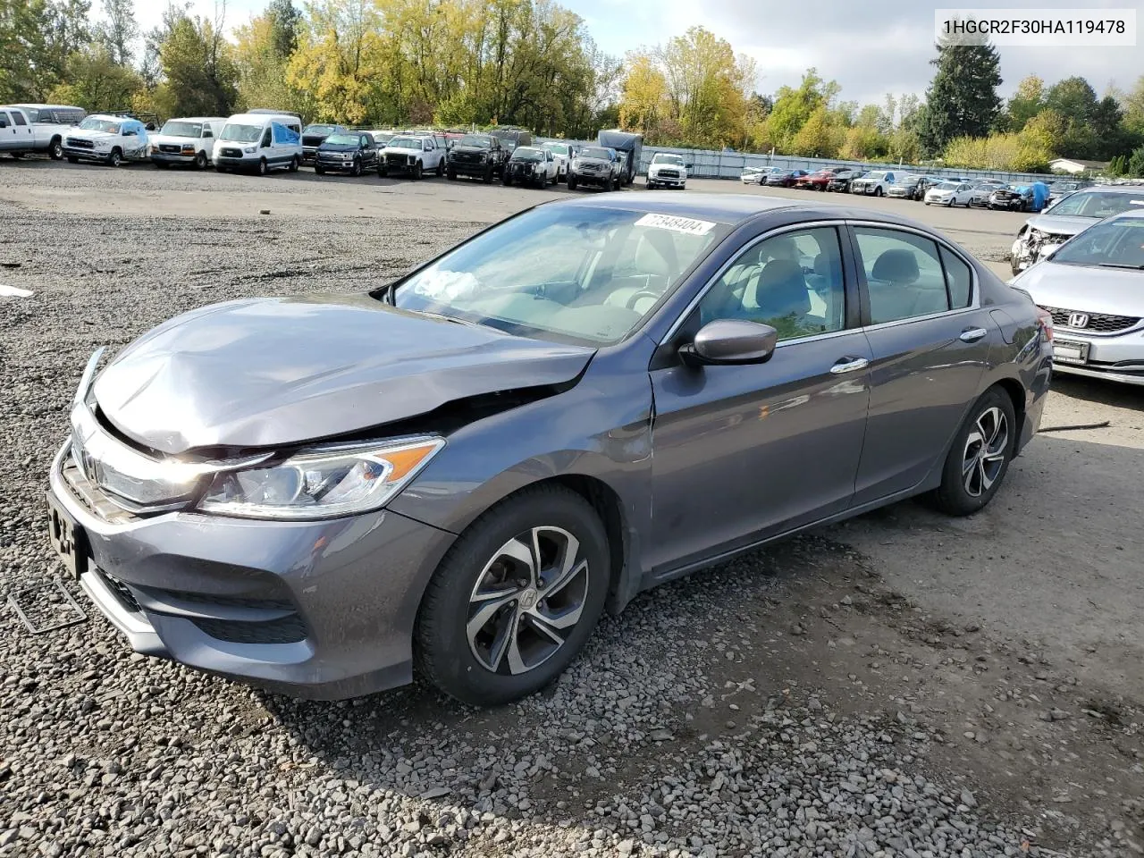 1HGCR2F30HA119478 2017 Honda Accord Lx