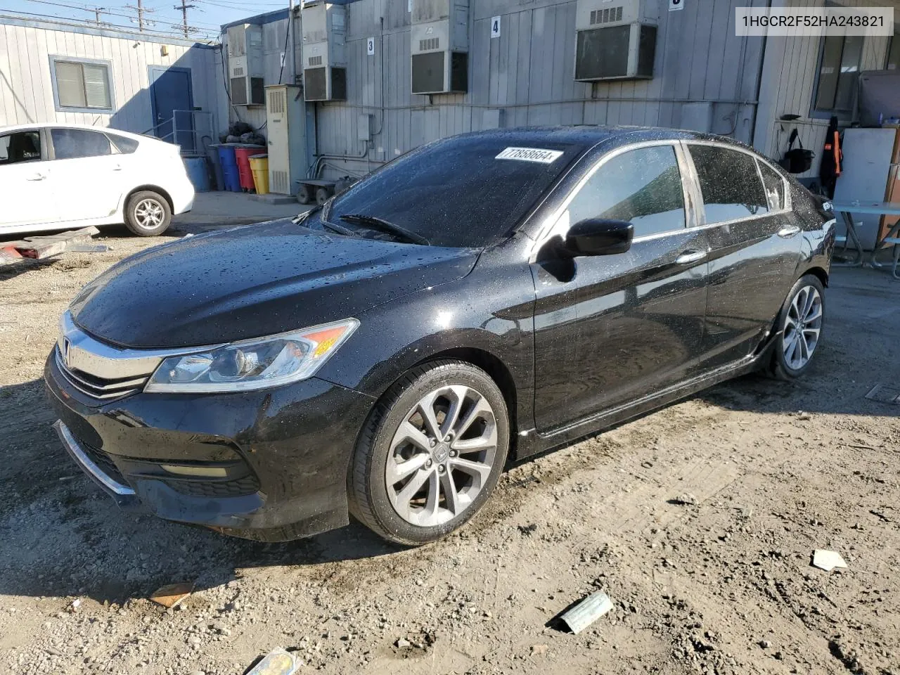 1HGCR2F52HA243821 2017 Honda Accord Sport