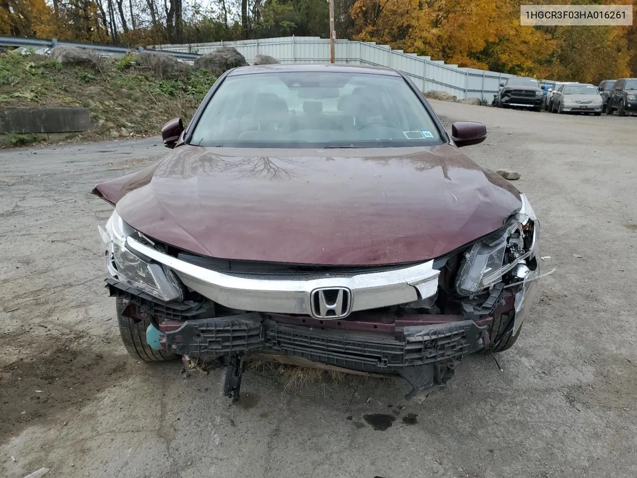 2017 Honda Accord Exl VIN: 1HGCR3F03HA016261 Lot: 78004564