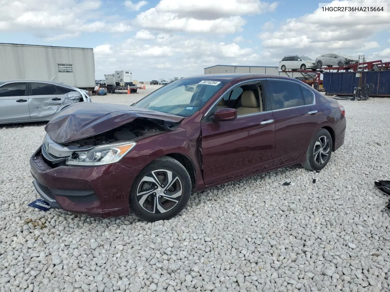 2017 Honda Accord Lx VIN: 1HGCR2F36HA215664 Lot: 78316254