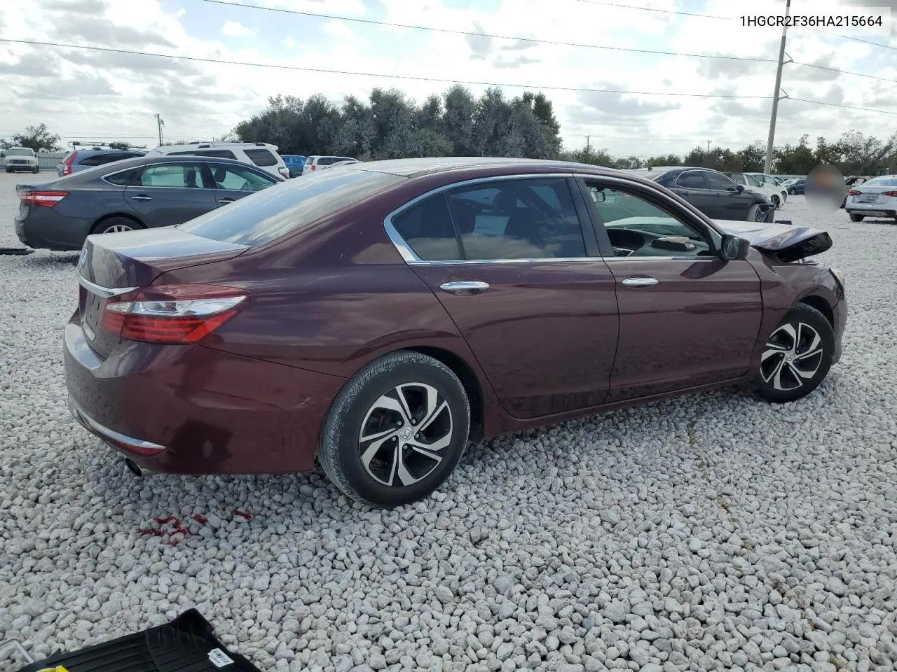 2017 Honda Accord Lx VIN: 1HGCR2F36HA215664 Lot: 78316254